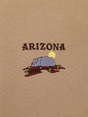 Arizona Sunrise embroidered tee shirt.