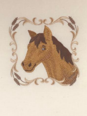 Country Horse Square is embroidered on a white background.