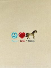 Peace love horses fleece blanket.